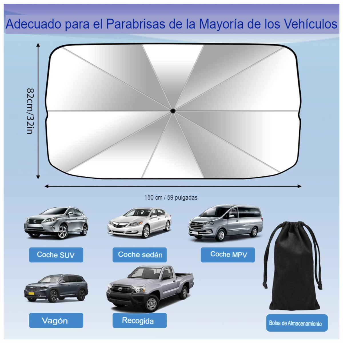 Parasol Plegable para Auto Retráctil - SUNGUARD